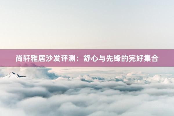 尚轩雅居沙发评测：舒心与先锋的完好集合